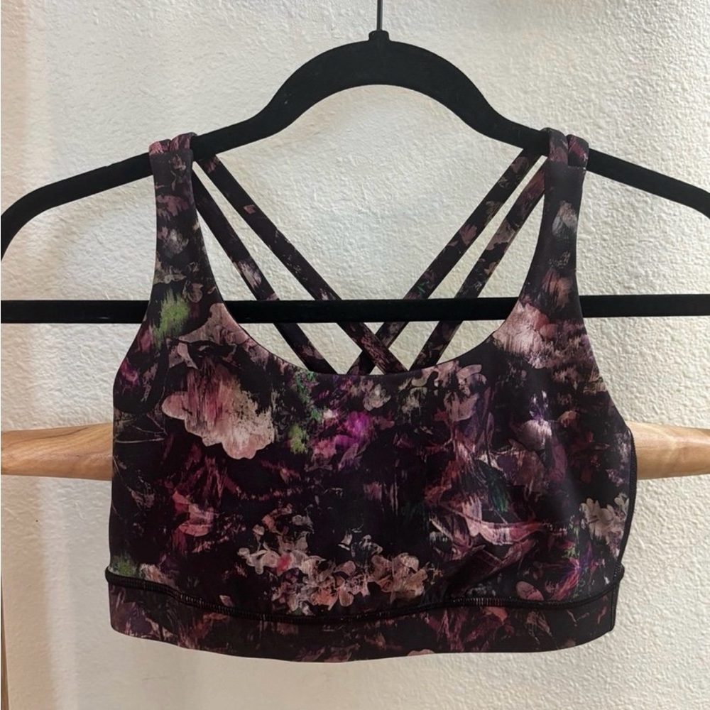 lululemon athletica Dark Floral Multi-Strap Sports Bra